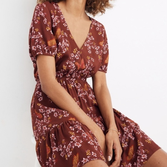 Madewell Dresses & Skirts - Madewell Wrap Dress Windowbox Floral Butterfly